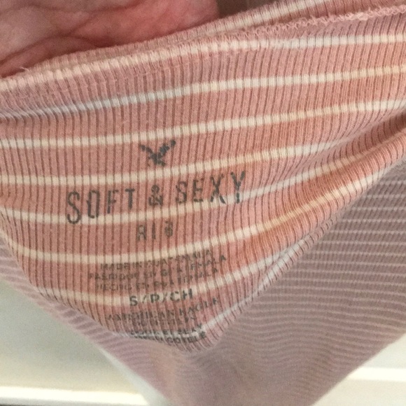 Soft & Sexy Pink and White Striped Tee - Picture 4 of 4